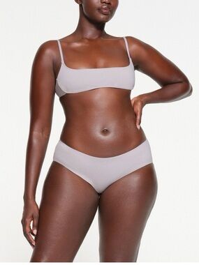 🌸🏖️🩶SKIMS Chrome Recycled Swim Hipster Bikini Bottom🩶🏖️🌸
